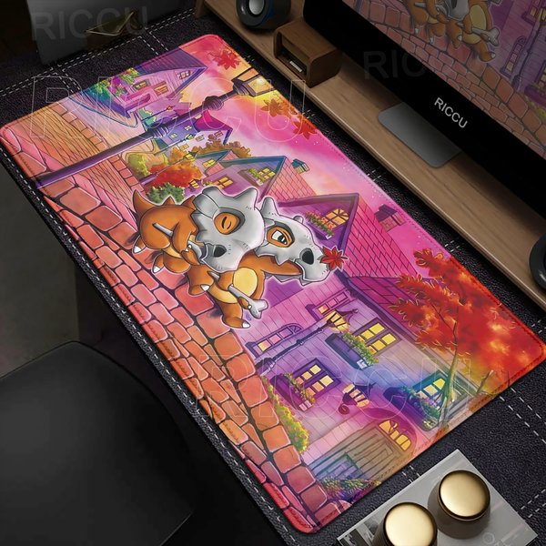 Kawaii Cubone Großes Mauspad Gamer XXL Pc Tastatur Mauspad Tapis Souris Gaming HD P-Pokemons Gummi Mousepad Schreibtischzubehör