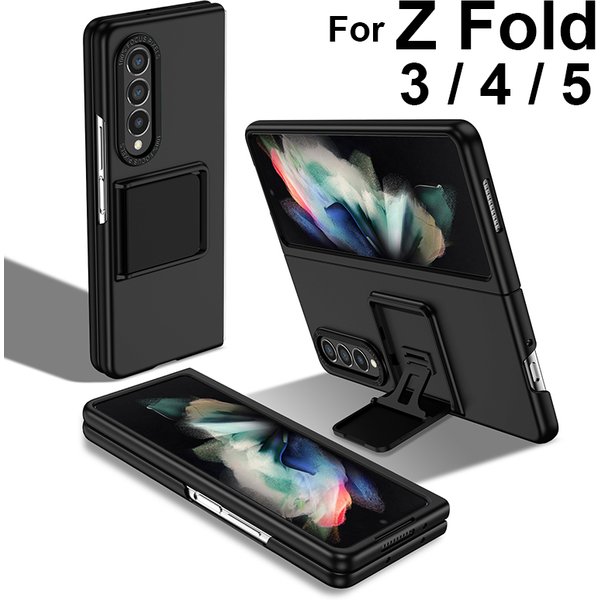 Étui anti-rayures avec support de déclinaison intégré pour Galaxy Z, protection de l'appareil photo, noir, bleu, vert, rouge, possède 5, possède 3, 4