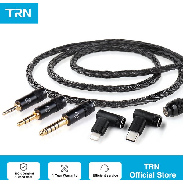 Câble de mise à niveau HIFI plaqué argent pour écouteurs, TRN T2 Pro16 Core, 2.5, 3.5, 4.4, Type C, Éclairage, QDC, MMCX, 0.75, 0.78, MT4 TA4 MT1MAX