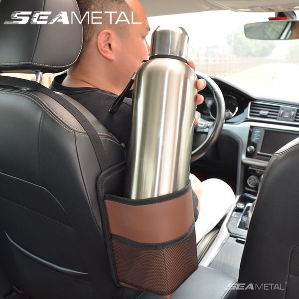 SEAMETAL Auto Sitz Seite Lagerung Tasche Innen Auto Sitze Seite Organizer Wasser Tasse Halter Telefon Halter Für Trinken Flasche Halterung