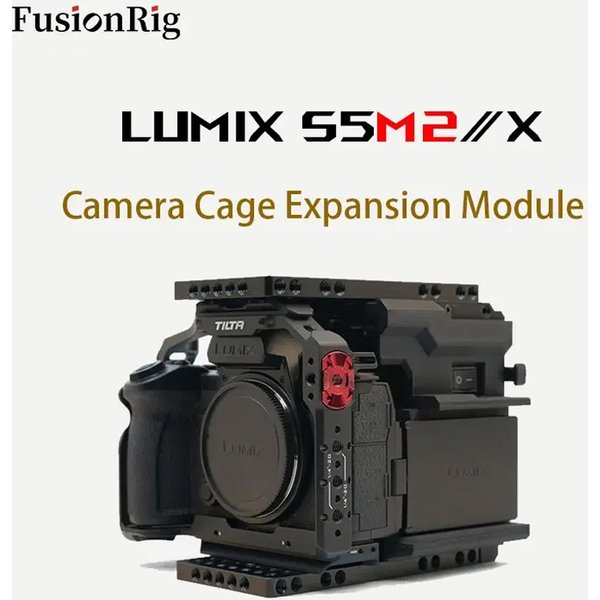 Module d'extension de cage pour appareil photo FusionRig pour Panasonic LUMIX S5M2/S5M2X, compatible Cineback, Tilta TAT50 et SmallRig 4023