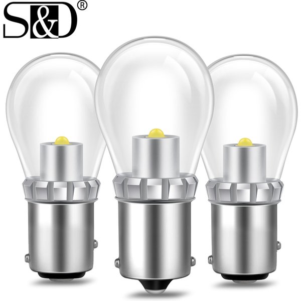 1pc 1156 BA15S P21W Led BAU15S PY21W BAZ15D 1157 BAY15D BA15D P21/5W 1SMD feux de signalisation de voiture blanc chaud blanc 12V 24V