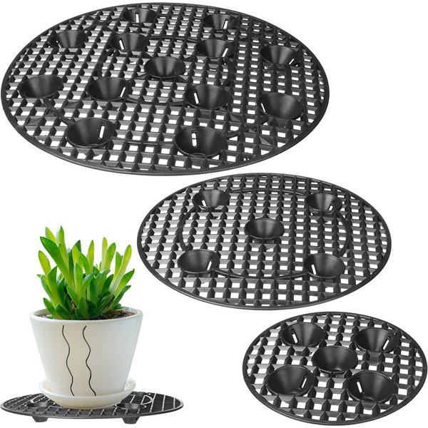 Plant Level Pot Elevator, Heavy Duty Plant Stands, 20/30/40cm Plant Pot Saucer for Prevent Rot and Damage on Patio and Deck