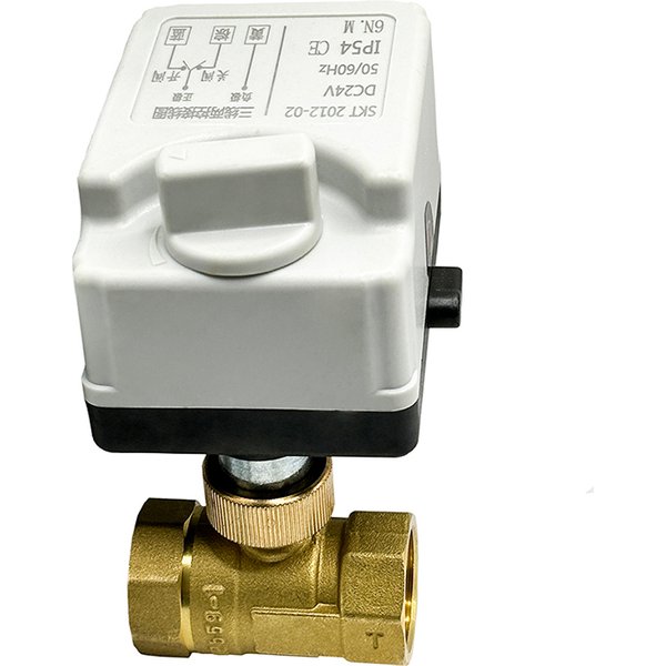 Vanne à boisseau sphérique motorisée en laiton 1/2', 3/4', 1', 2' à 3 fils, 2 positions normalement fermées, électrique DC24V DC12V avec interrupteur manuel