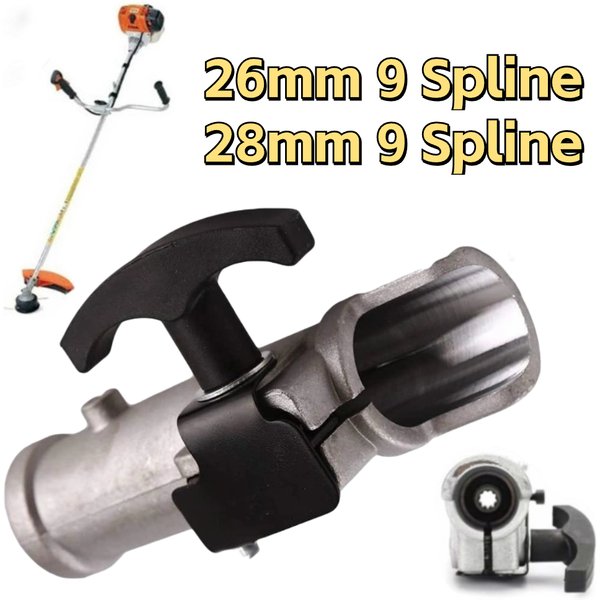 26/28mm 9 Spline Shaft Connector Joining Clamp Universal Trimmer Brush Cutter Replacement Garden Tool Parts