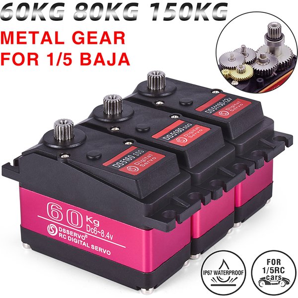 Servo RC 1/5 Servo Waterproof High Torque Servo 60Kg 80Kg 150Kg 160KG 24V 8.4V Metal Gear Digital Servo For Redcat HPI Baja 5B S