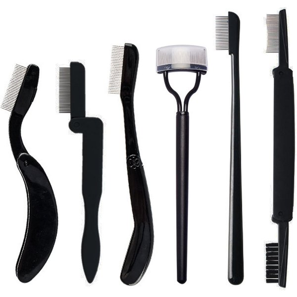 1 Pcs Black Foldable Eyelash Brush Comb Beauty Makeup Lash Separator Stainless Steel Eyelash Curler Mascara Curl Cosmetic Tool