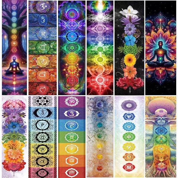 Chakra coloré Yoga méditation bricolage grande taille plein carré rond énergie spirituelle bouddha diamant peinture Kits 5D diamant Art