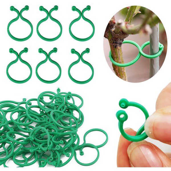 S/L Garden Vine Strapping Clips Plant Bundled Buckle Ring Holder Tomato Garden Plant Stand Tool 10-50Pcs Garden Decor Acc