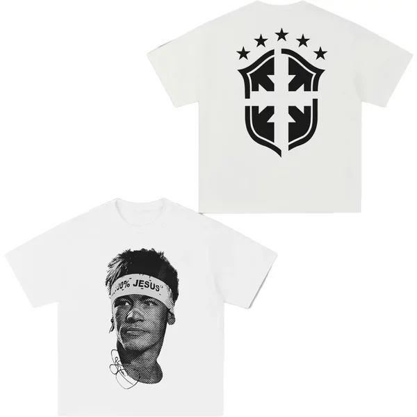 Neymar Football américain étoile imprimer 100% coton à manches courtes T-shirt hommes femmes vêtements athloisir impression mode surdimensionné T-shirt