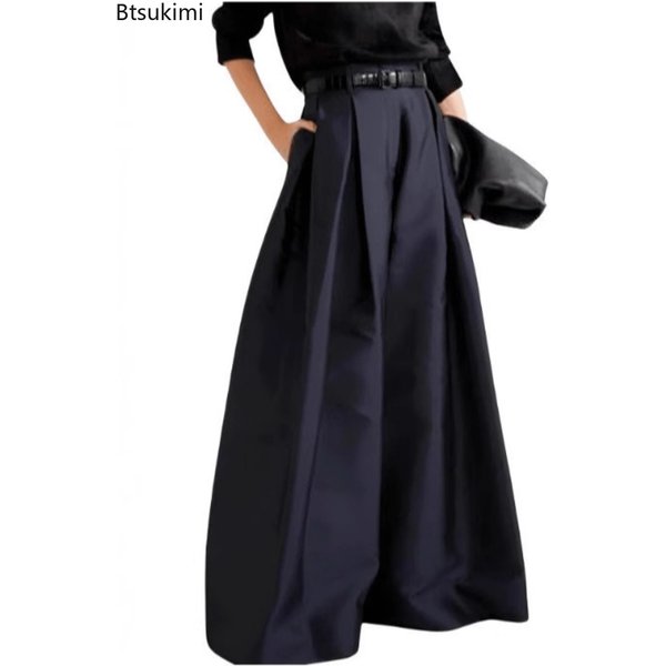 Pantalon de costume taille haute ample et décontracté pour femme, coupe large, style rétro, longueur ras du sol, collection Printemps 2026