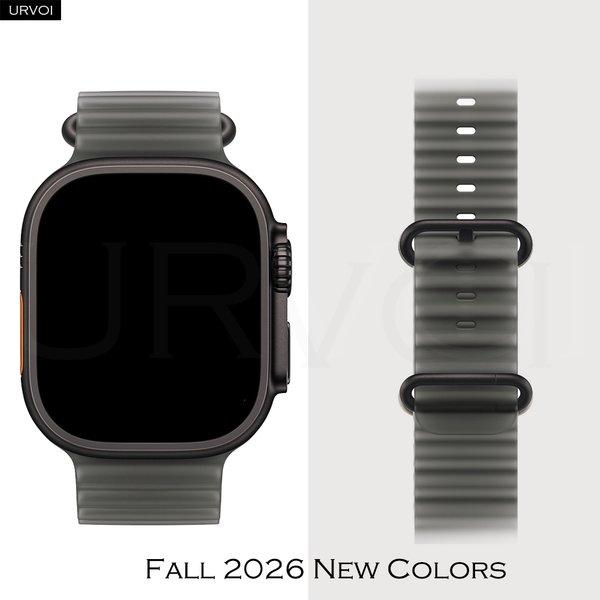 Pasek URVOI do Apple Watch Ultra 4 3 2 Series 12 11 10 9 SE3, silikonowy pasek do iWatch, sportowy pasek Ocean, 44 45 46 49 mm.