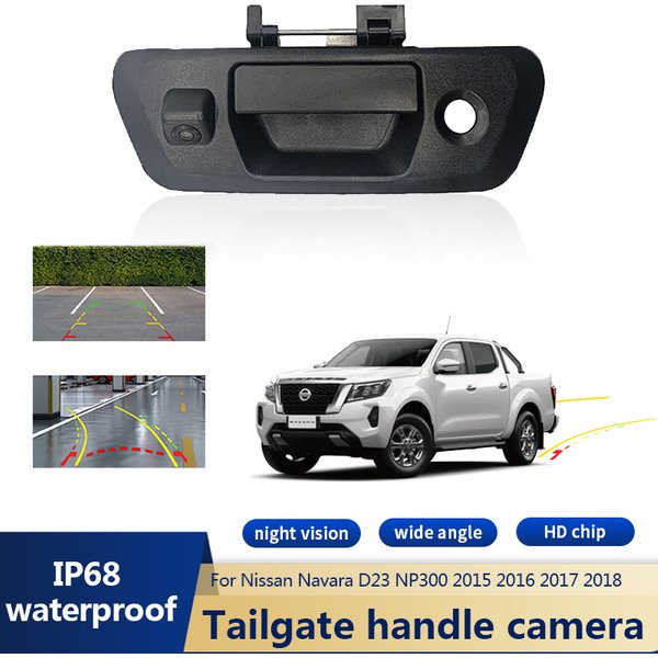 CCD NTSC caméra de recul de voiture poignée de hayon caméra de recul pour Nissan Navara D23 NP300 2015 2016 2017 2018