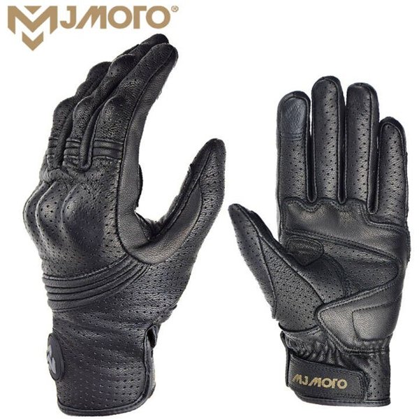 Men Retro Genuine Leather Motorcycle Gloves Summer Breathable Motorbike Motocross Gloves Moto Equipment Accessories Guantes