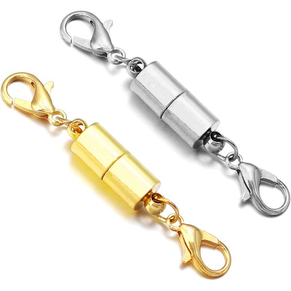 Fermoirs magnétiques ronds solides pour la fabrication de bijoux, connecteurs de fermoir d'extrémité magnétique, boucle en métal avec fermoirs à homard, 5 pièces/lot