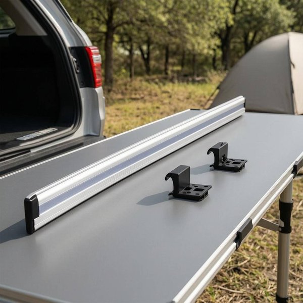 RV Detachable Table Mount Space-Saving Campervan Side Table Hanging Rail Vehicle Interior Fitting Versatile Application for Boat