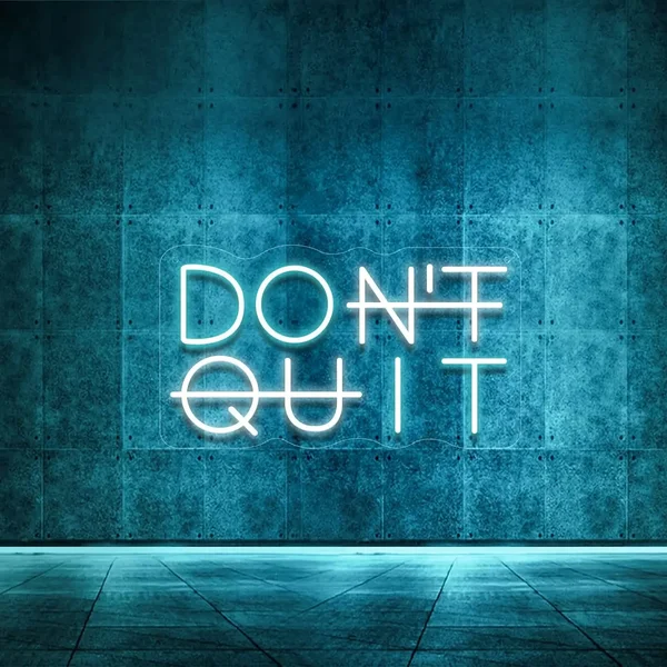 Dont Quit Dimmbares Neonschild Neonlicht USB-Betrieben für Zuhause Büro Fitness-Studio Schlafzimmer Wohnzimmer Männerhöhle Wandkunst Deko Party Geschenke