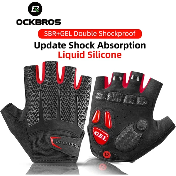 Gants de cyclisme ROCKBROS Pro, demi-doigts, avec coussinets en gel, antichoc, pour hommes et femmes, printemps-été, antidérapants, Guantes Ciclismo