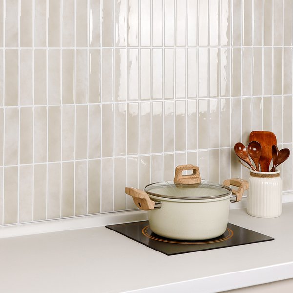 5/10 feuilles d'autocollants amovibles pour carrelage beige, autocollants imperméables sans colle à peler et coller pour cuisine et salle de bain en location