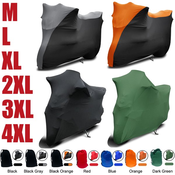 Housse de moto universelle M-4XL, extensible, anti-poussière, anti-soleil, anti-rayures, pour vélo, moto, scooter, tissu élastique