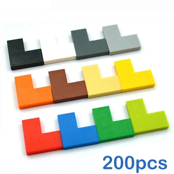 200 stücke Glatte 1 + 2 Punkte DIY Bausteine Dünne Figur Pädagogisches Kreatives Spielzeug für Kinder Größe Kompatibel mit 14719 Bricks