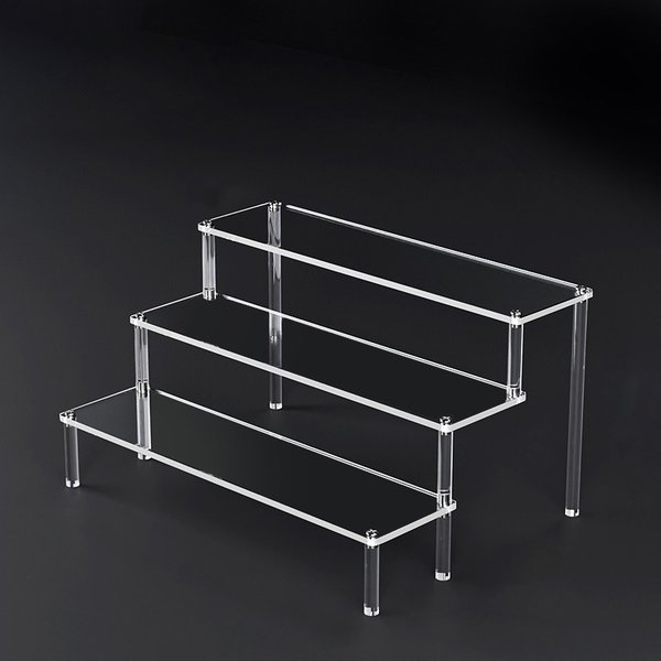 1–5 Etagen Acryl-Display-Riser, transparentes Regal, Puppen-Ton-Figur, Ausstellungsständer für Desserts, Parfüm-Organizer, Vitrine W-10
