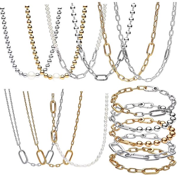 Nouveau collier en argent S925 avec fermoir et perle, chaîne de clavicule pour femme, collier et bracelet DIY, bijoux cadeaux tendance