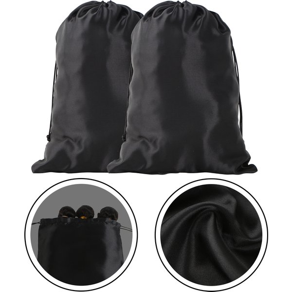 20 color choice 25x35cm satin storage bag for wigs or bundles drawstring bag for travel essentials