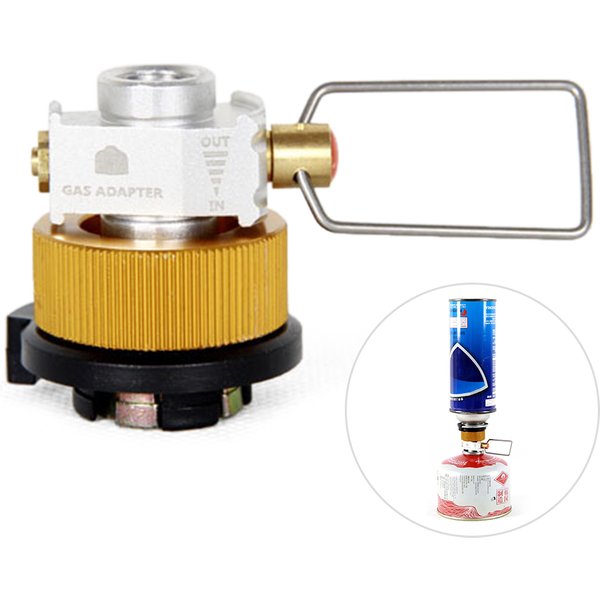Adaptateur de brûleur à gaz économiseur de gaz Plus, convertisseur de levier de vitesse, adaptateur de Conversion de réservoir plat, adaptateur de gaz de Camping, Valve en alliage d'aluminium