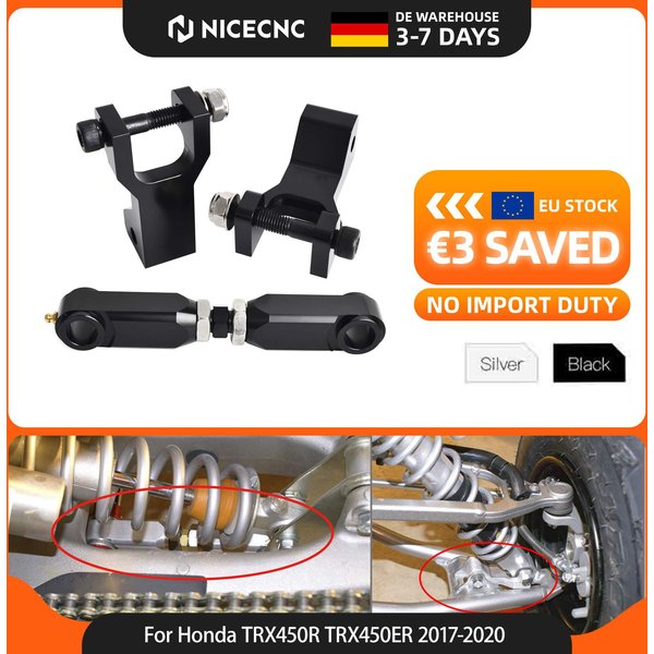 NICECNC Tieferlegungssatz vorne und hinten für Yamaha Raptor 700 ATV, passend für Yamaha Raptor 700R, Raptor 660, Raptor 660R 2001-2019 Zubehör