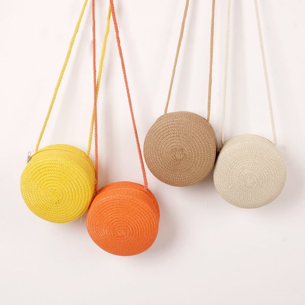 Sommer Woven Stroh Umhängetaschen für Frauen Mode Runde Handgemachte Rattan Strand Kleine Handtasche Reise Weibliche Schulter Tasche