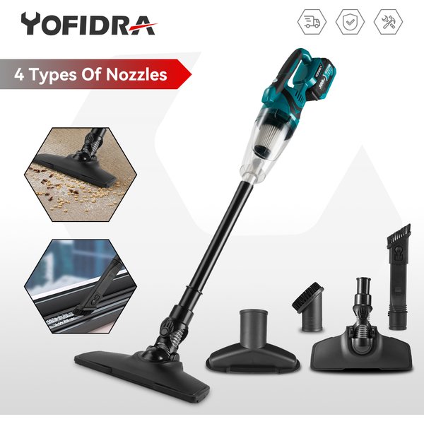 YOFIDRA 1500W Elektrische Staubsauger Cordless Multi-funktion Reiniger Handheld Reinigung Schnee Staub Werkzeug Für Makita Batterie Pin