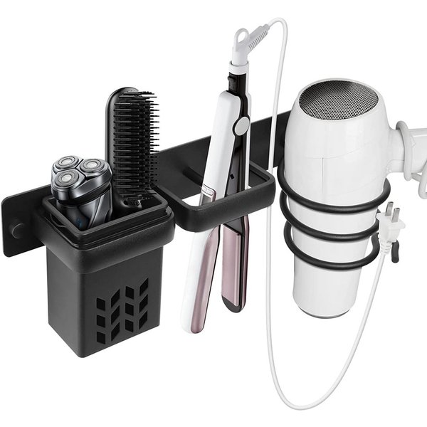 An der Wand montierter Haartrocknerhalter, Badezimmer-Aufbewahrungsregal, multifunktionale, platzsparende Aufbewahrungsbox für Haarpflege-Werkzeuge