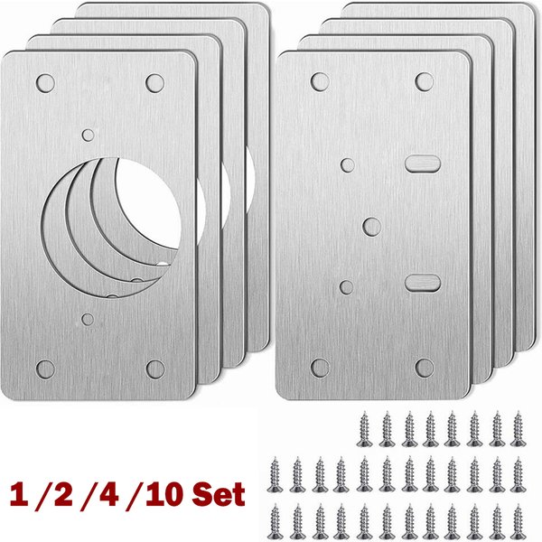 Plaque de réparation de charnière en acier inoxydable, armoire, meubles, table de fusion, outil de montage, matériel, plaque en fibre, 1 paire, 2 paires, 4 paires, 10 paires