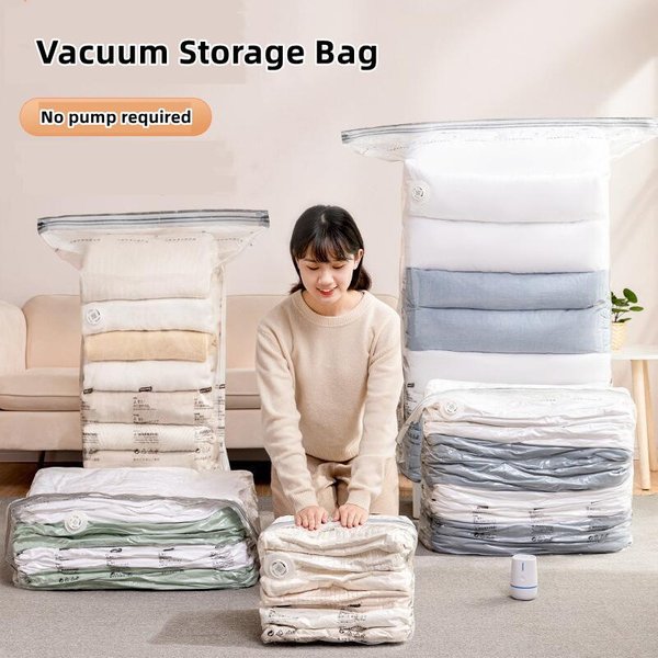 Sac de compression sous vide sans pompe pour ranger les vêtements, sacs de rangement vides, organisateur de rangement, accessoires de voyage