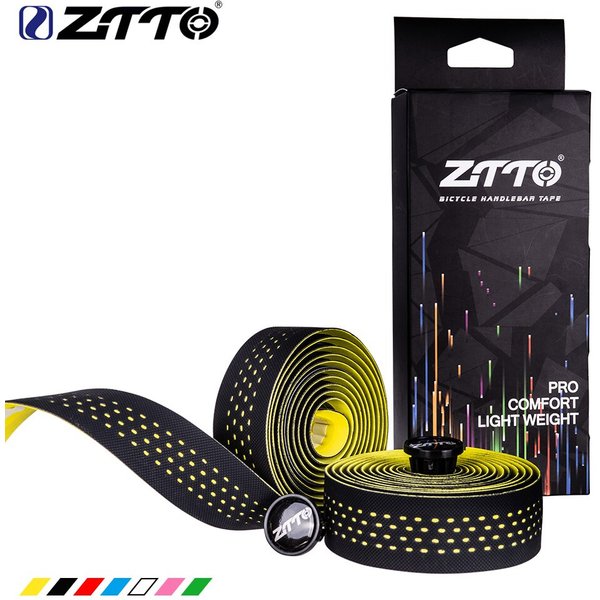 ZTTO Road Bike Bar Tape High Quality Vibration Damping Anti-Vibration EVA PU Handlebar Bar Tape Colorful Wrap +2 Bar Plug