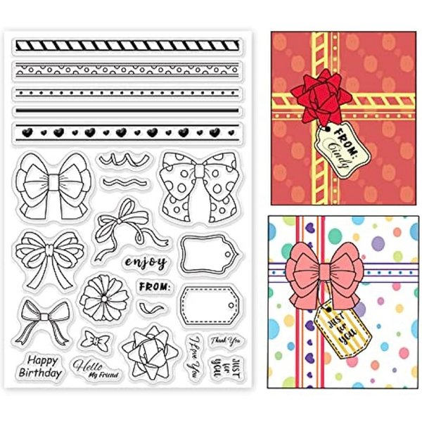 Bogen klare Stempel für DIY Scrap booking Dekor Band Note transparente Silikons tempel für die Herstellung von Karten Fotoalbum Dekor