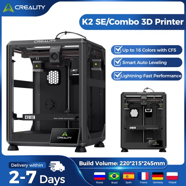 Creality K2 SE/ K2 SE Combo 3D-Drucker Bauvolumen 220*215*245mm 16 Farben mit CFS 500mm/s Druckgeschwindigkeit Intelligente Automatische Nivellierung