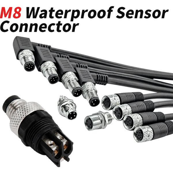 Câble d'extension étanche M8 mâle-femelle, câble adaptateur pour connecteur de capteur industriel 3 4 5 6 8 broches, fil blindé en PVC