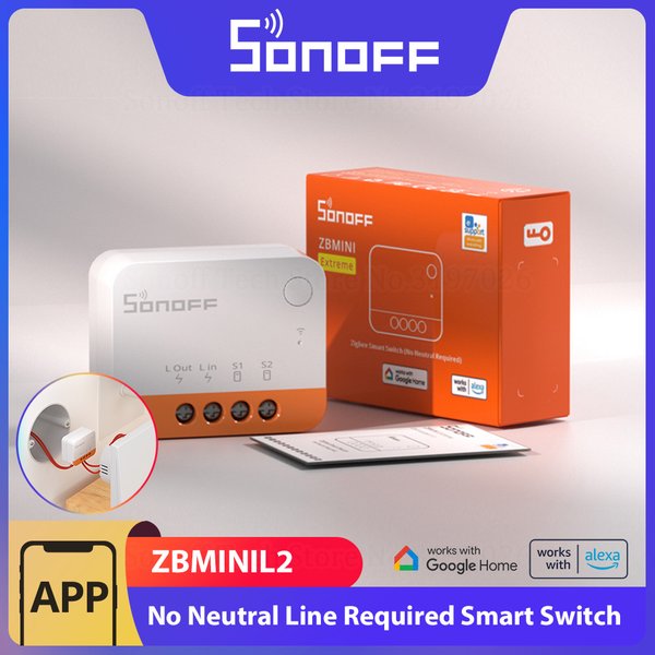 Sonoff zbmini l2 zigbee smart switch kein neutrales kabel erforderlich 1-gang zwei-wege-steuerung über ewelink app unterstützung alexa google alice