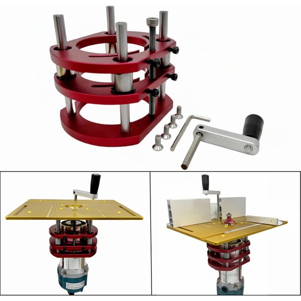 Artificiel évateur de routeur pour moteurs de diamètre 65mm, table de toupie de travail de calcul, plaque d'insertion, base de levage, bancs de travail de toupie en bois, outils de bricolage