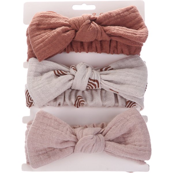 3Pcs/Set Solid Muslin Cotton Linen Baby Headband Elastic Rabbit Ear Hair Band Infant Girl Turban Headwraps Stretch Accessories