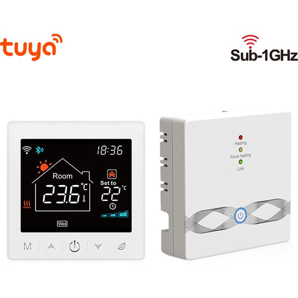 Thermostat numérique sans fil Tuya Smart Home, contrôleur de température de chauffage au sol, batterie de pièce, Wi-Fi, programmable pour microphone à gaz