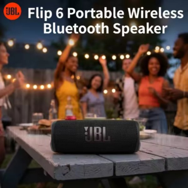 Enceinte Bluetooth portable JBL FLIP6 - Un système audio stéréo étanche pour l'extérieur avec une longue autonomie de la batterie, une batterie externe intégrée, Su