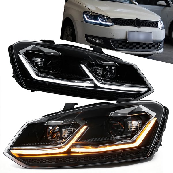 TYPY Autoscheinwerfer für VW POLO 2011-2018 GTI, neuestes Design, LED-Tagfahrlicht, Dual-Projektor, Autozubehör, modifizierte Blinker