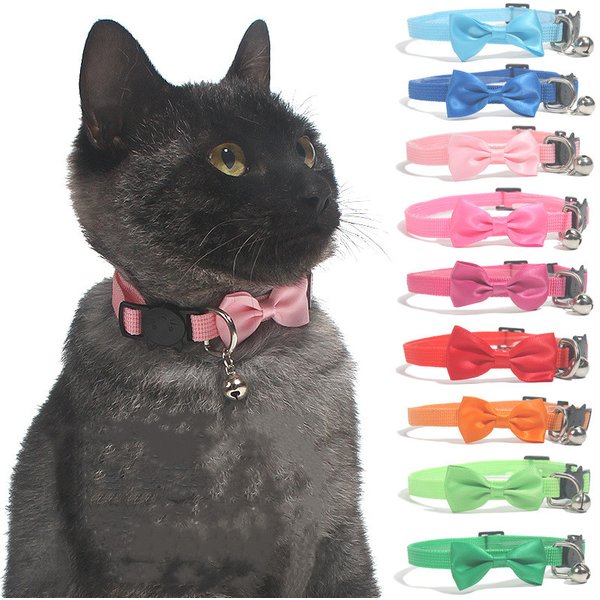 Pet Collars New Pet Bow Bell Collars Cute Cat Collars Pet Supplies Multicolor Adjustable Pet Dressing Tool Pet Accessories