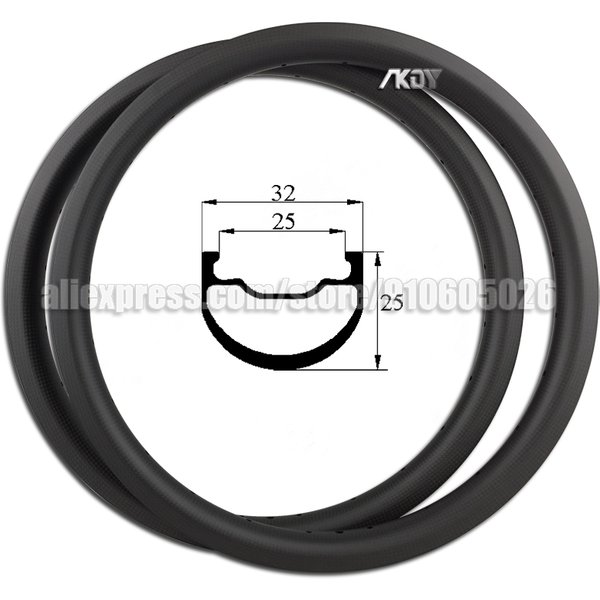 406 jante de vélo en carbone 25mm profondeur 32mm largeur 20 pouces roue vélo frein à disque 24/28/32/36 trous jante Tubeless taille 20