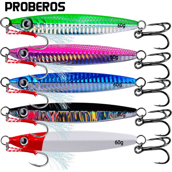 PROBEROS 5 pièces 3D yeux métal gabarit leurre 10g 15g 20g 30g 40g 60g appât bionique eau salée rivage coulée leurre de pêche matériel de pêche