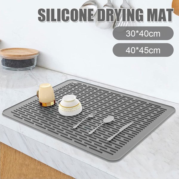 Polymères de séchage de vaisselle carrés en silicone, tampon d'évier antidérapant, degré de chaleur, proximité, ustensiles de cuisine, accessoires de vaisselle