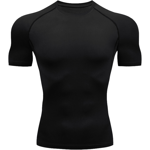 Męska koszulka z krótkim rękawem w jednolitym kolorze skompresowany szybkoschnący oddychający strój treningowy Fitness Jujitsu Rashguard Top siłownia Sport